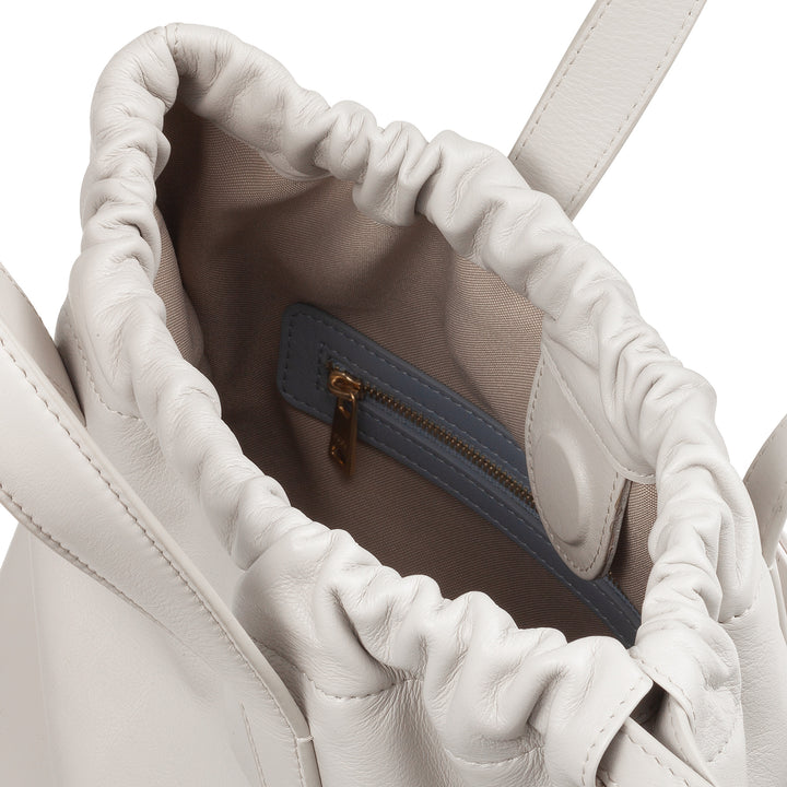 DUDU Damenrucksack aus weichem Leder, Rucksack mit Kordelzug und Magnetknopf, Doppelgriff, schlichter eleganter Rucksack