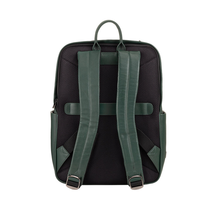 DUDU Leather Backpack for Men and Women, PC holder up to 15.6" MacBook 16 Inch, 20 Liter Travel Backpack, Elegant Multicompartment Work Office Backpack