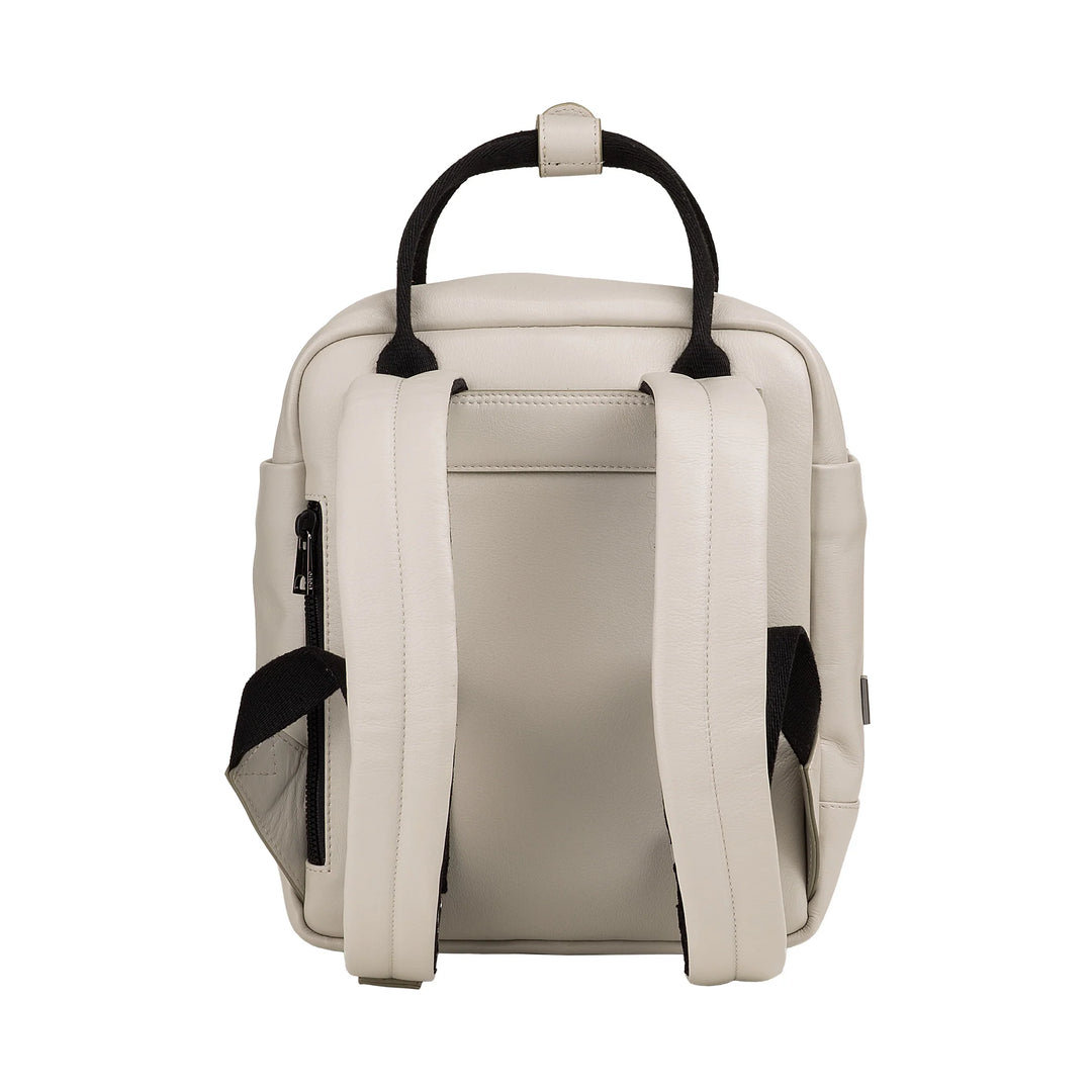 DUDU Leather Backpack for Men and Women - Elegant and Compact Unisex Casual Backpack, 6.5 Litres, with Front Pocket and Tablet Compartment, Perfect for Work, Travel and Leisure