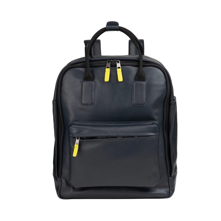 DUDU Sac à dos en cuir pour hommes et femmes - Sac à dos décontracté unisexe élégant et spacieux, 19 litres, avec poche avant et compartiment pour tablette, parfait pour le travail, les voyages et le temps libre