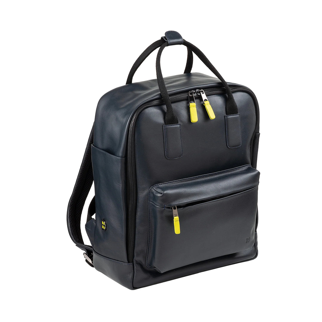 DUDU Sac à dos en cuir pour hommes et femmes - Sac à dos décontracté unisexe élégant et spacieux, 19 litres, avec poche avant et compartiment pour tablette, parfait pour le travail, les voyages et le temps libre