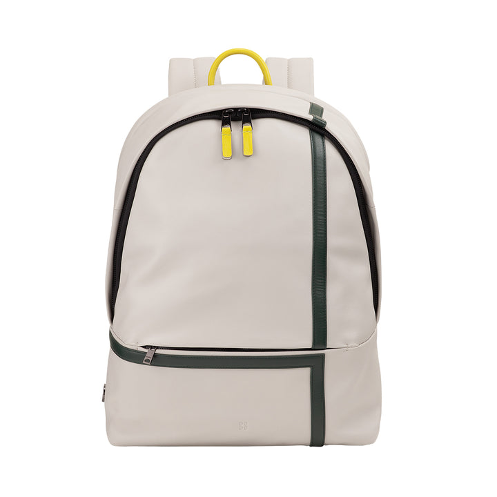 DUDU Leather Backpack for Men and Women - Tennis-Inspired Design, PC or MacBook Backpack, Breathable Back and Padded Shoulder Straps