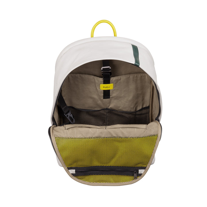 DUDU Leather Backpack for Men and Women - Tennis-Inspired Design, PC or MacBook Backpack, Breathable Back and Padded Shoulder Straps