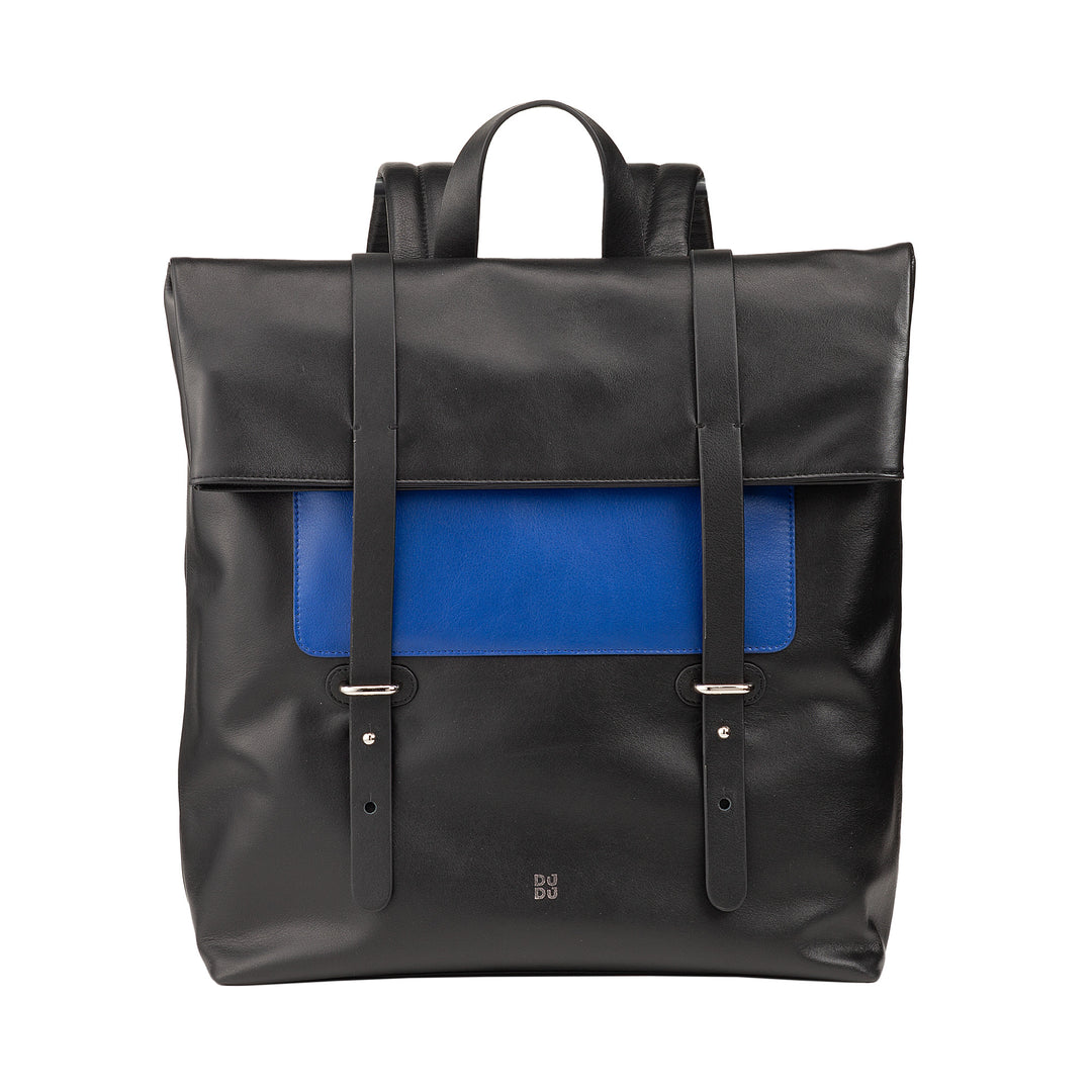 DUDU Bunter Lederrucksack für Männer und Frauen, großer weicher Rucksack, 14 l, viele Taschen, lässiges Sportdesign