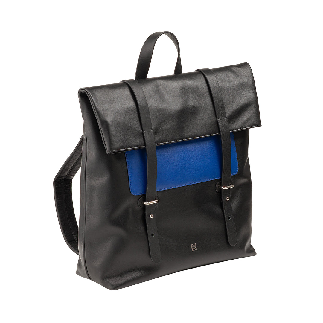 DUDU Bunter Lederrucksack für Männer und Frauen, großer weicher Rucksack, 14 l, viele Taschen, lässiges Sportdesign