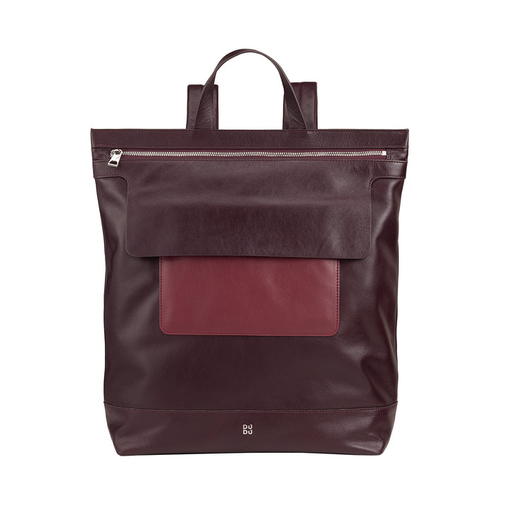 DUDU Herren-Rucksack, Damen-lässiger weicher Rucksack aus echtem Leder mit Reißverschluss, großer bunter Rucksack für Arbeit und Freizeit