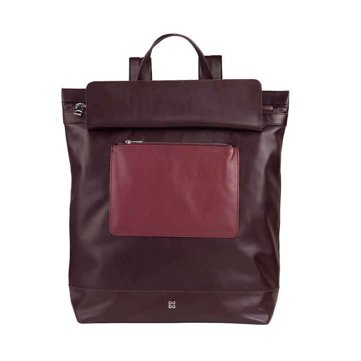 DUDU Herren-Rucksack, Damen-lässiger weicher Rucksack aus echtem Leder mit Reißverschluss, großer bunter Rucksack für Arbeit und Freizeit