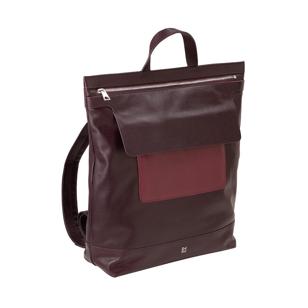 DUDU Herren-Rucksack, Damen-lässiger weicher Rucksack aus echtem Leder mit Reißverschluss, großer bunter Rucksack für Arbeit und Freizeit