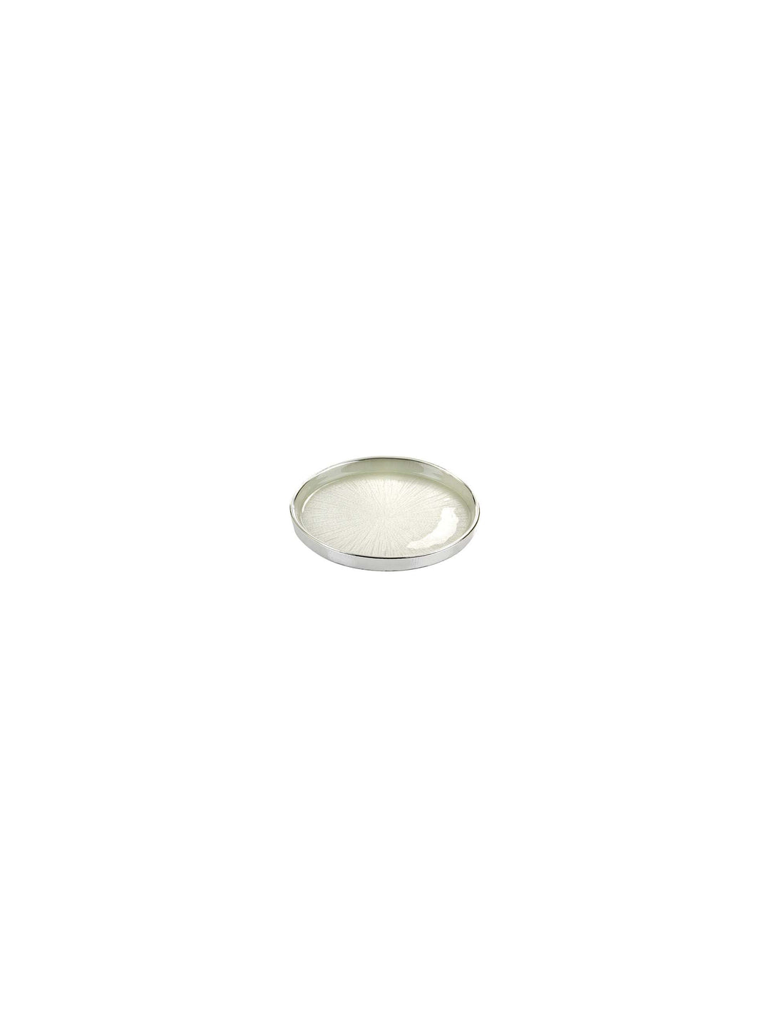 Argenesi -bakke Sottobiciere Luce D. 12cm White Glass Pearl Silver 0.02868