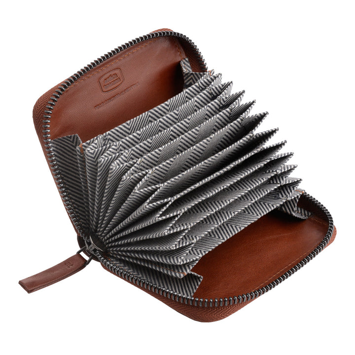 Držitel kreditní karty Antica Toscana se zipem zipu Zip kolem True Leather a 11 Tessere kapsa