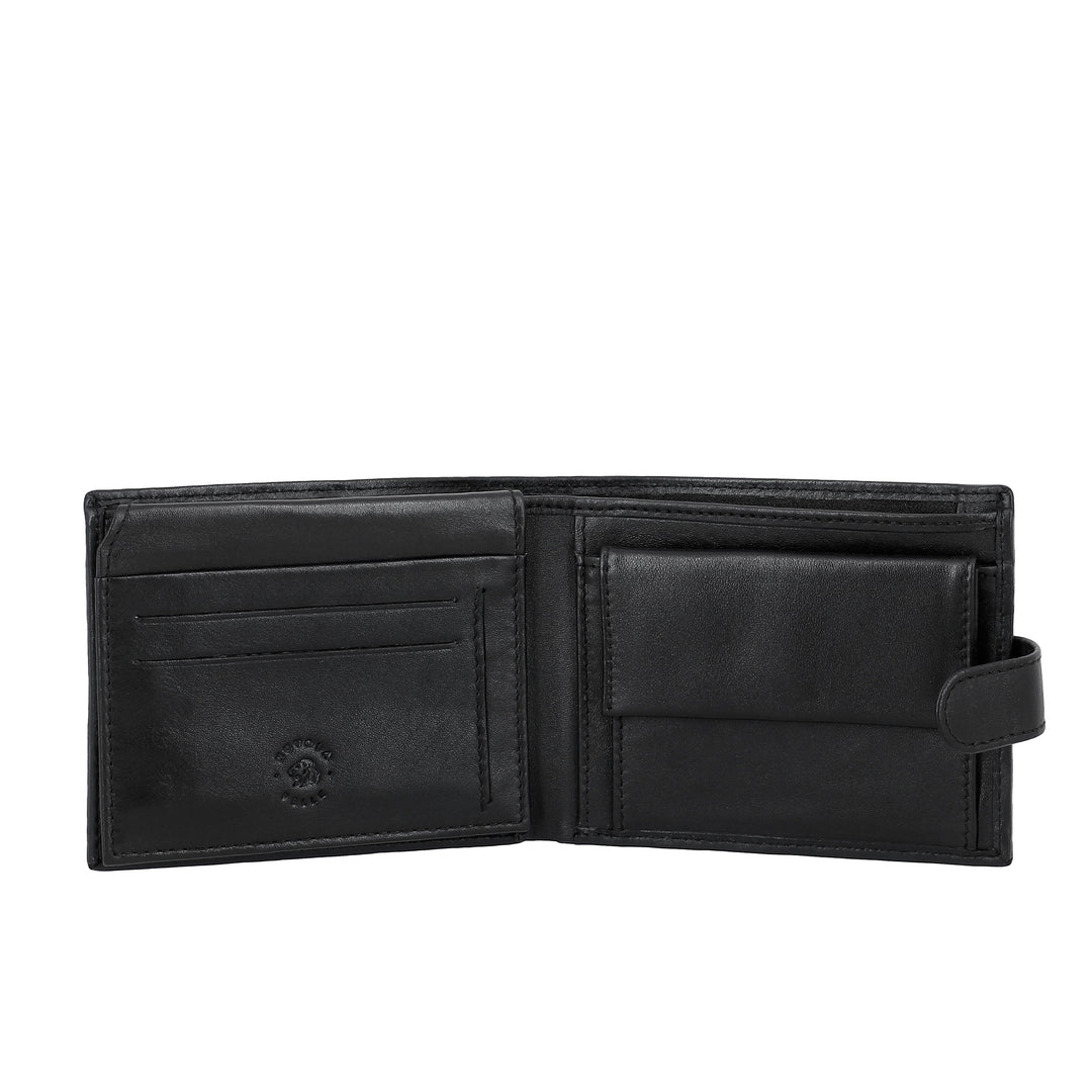 Nuvola læder tegnebog til læder i læder med ekstern lukning med intern zip -knap og dørholder