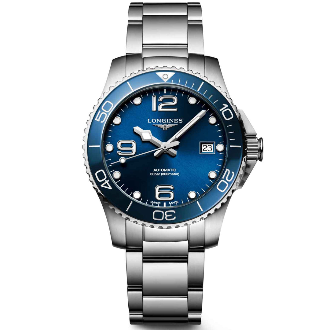 Longines Hydroconquest zegarek 39 mm niebieski automatyczny stal L3.780.4.96.6