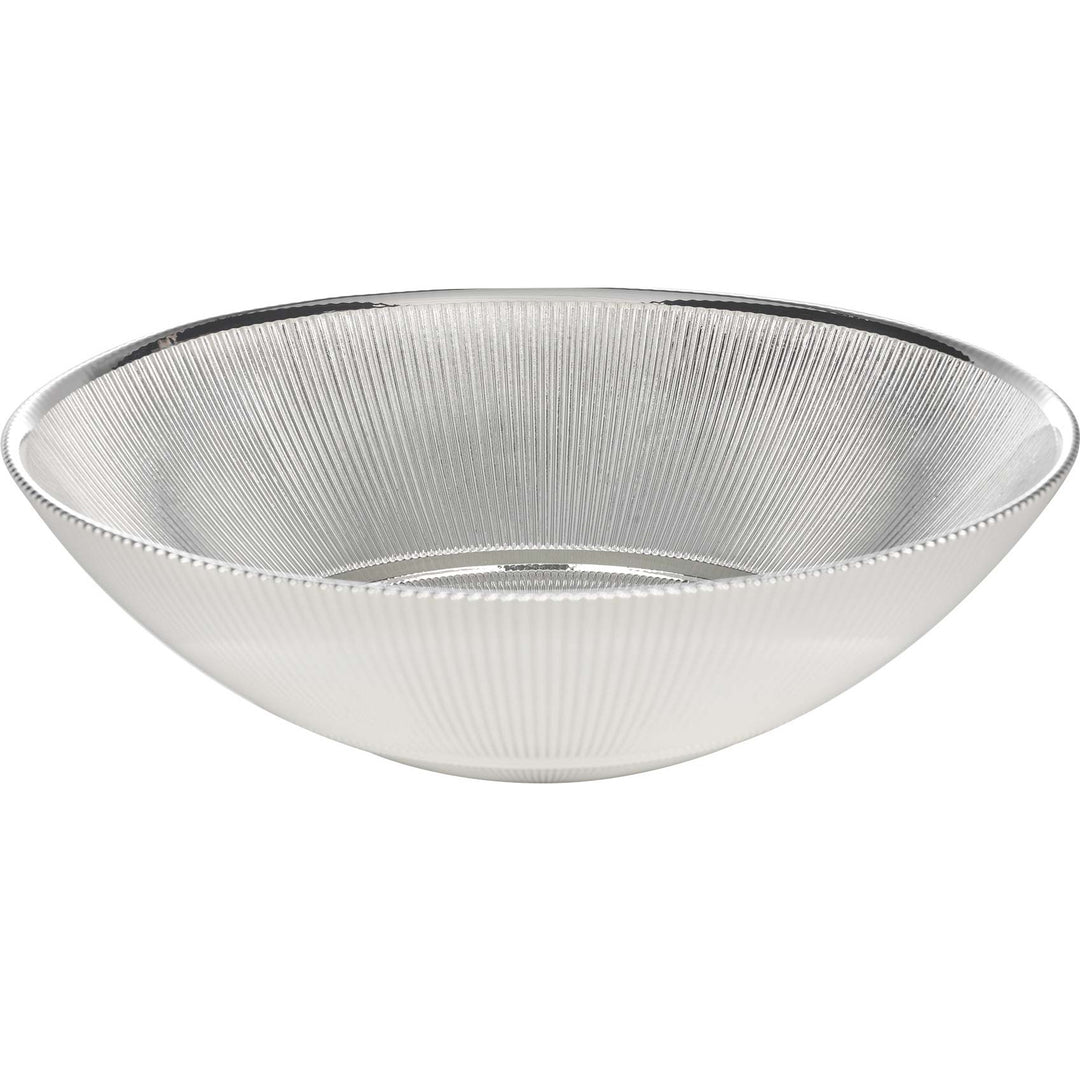 Glass Glass Bowl v Canneté 28 cm stříbro 1,753164