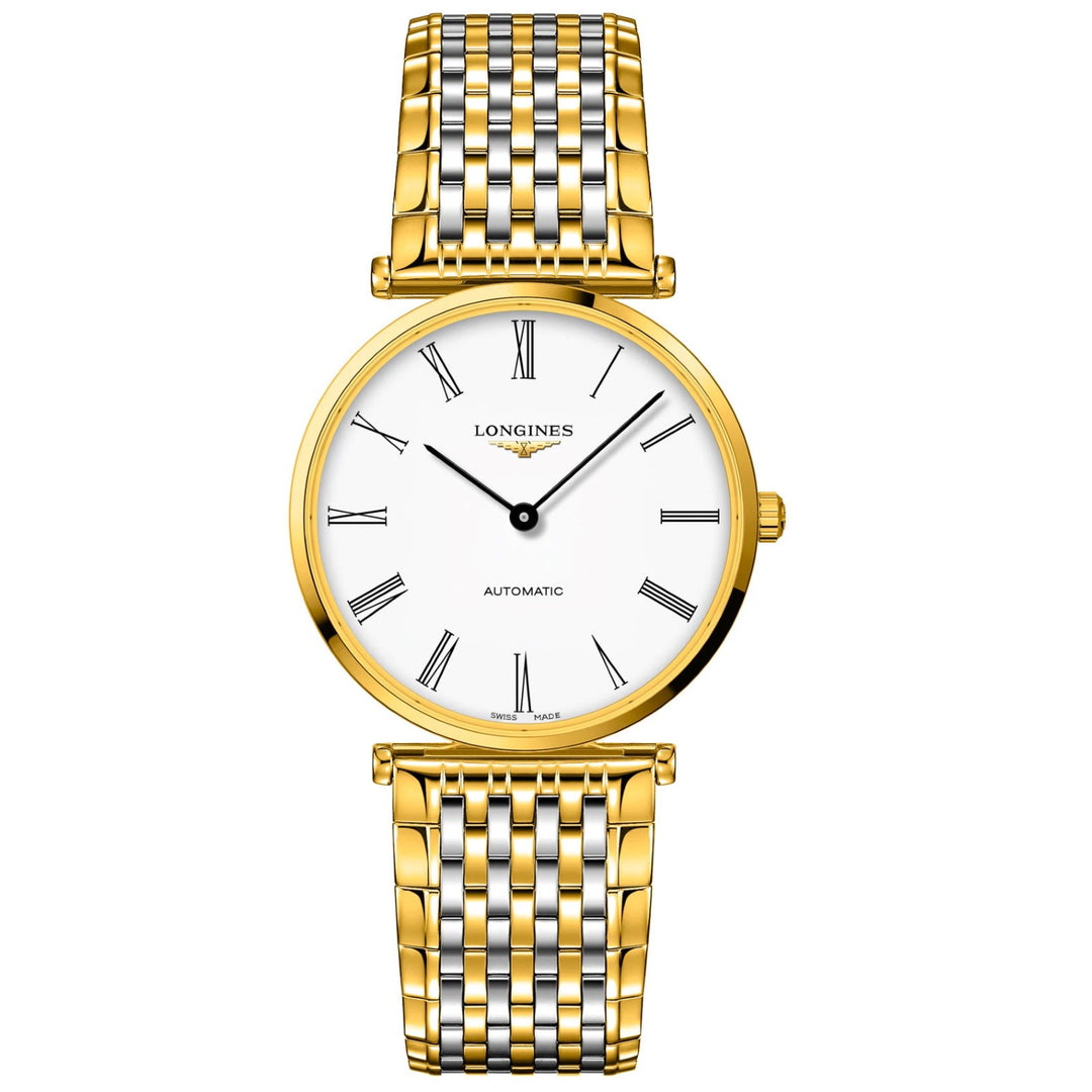 Longines Watch the Great Classique 38mm White Automatic Steel Steel PVD Finishes Yellow Gold L4.918.2.11.7