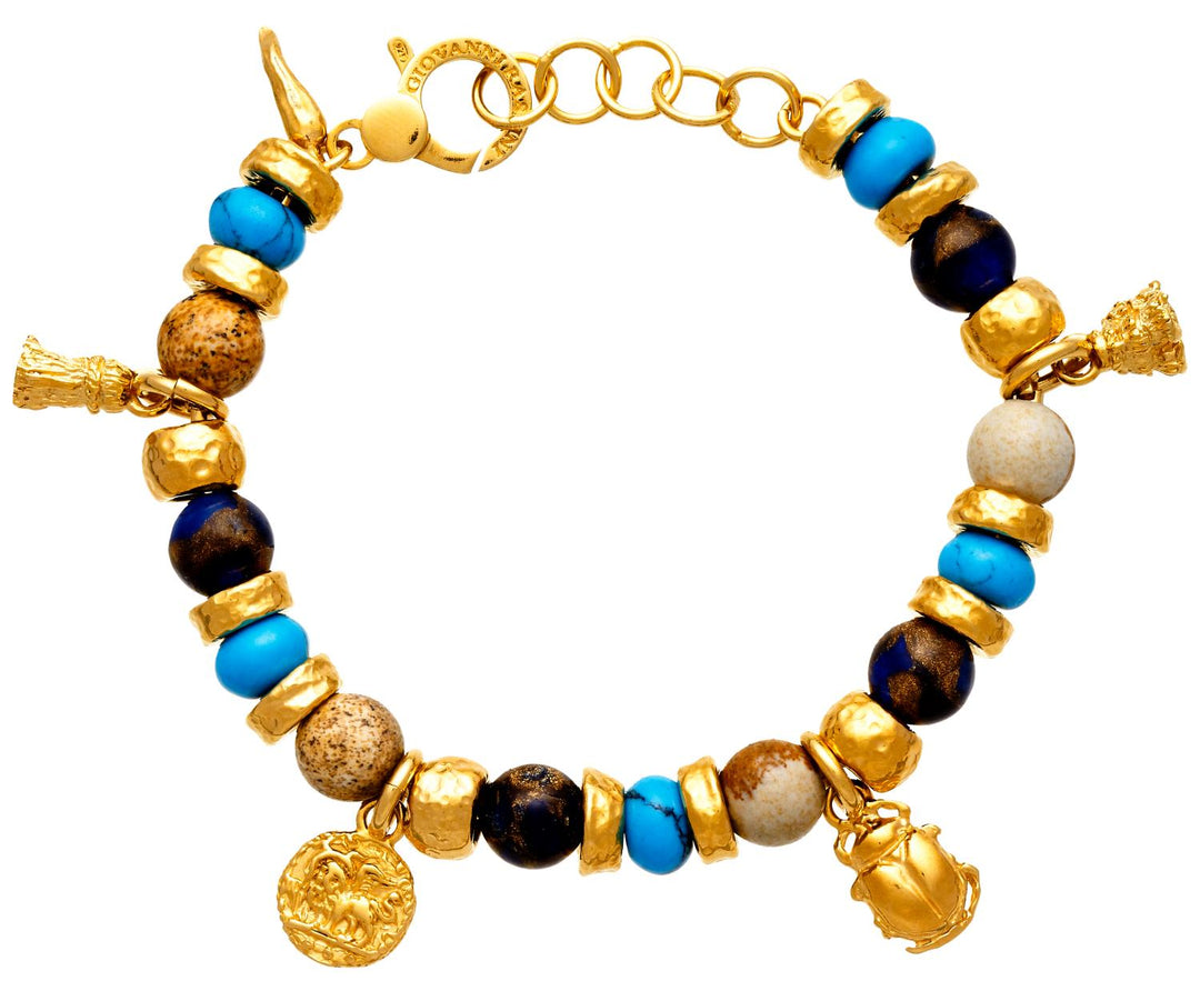 Giovanni Rspini Tuareg Bracelet 925 Silver Finish Yellow Gold 11374