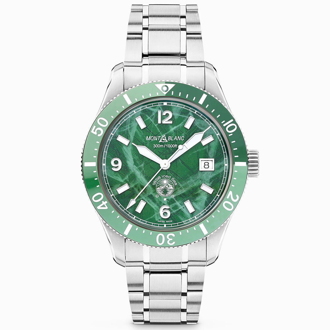 Montblanc Sledujte 1858 Ice Sea Automatic Date 41mm Automatic Green Steel 129373