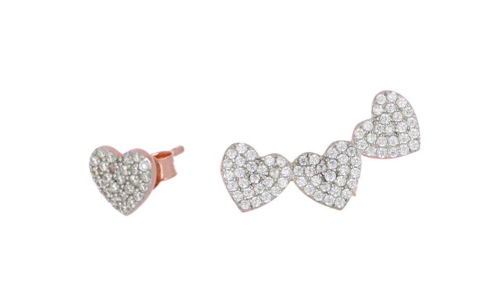 Hearts Milan Earrings Batticuori Spiga Collection silver 925 PVD finish rose gold 24916257