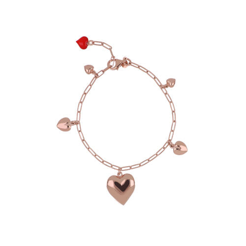 Bracelet coeurs Milan Air Pop Dolly Park Collection 925 argent finition PVD or rose 24972116