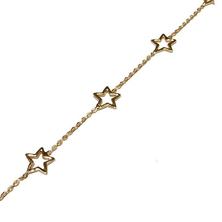 Capodagli 5-Sterne-Armband mit 925 Silbergewinde PVD-Gelbgold-Hirn-BR-
