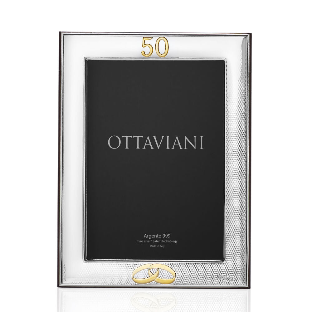 Ottaviani Prefore Frame 50 års ægteskab 13x18 cm sølv laminat 5015a