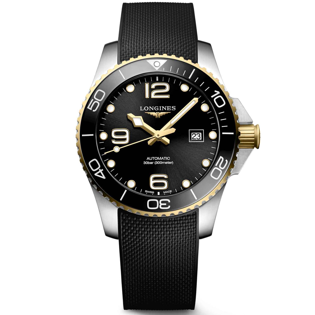 Longines Hydroconquest 43mm Black Automatic Steel Finist PVD Gold Gold L3,782.3.56.9
