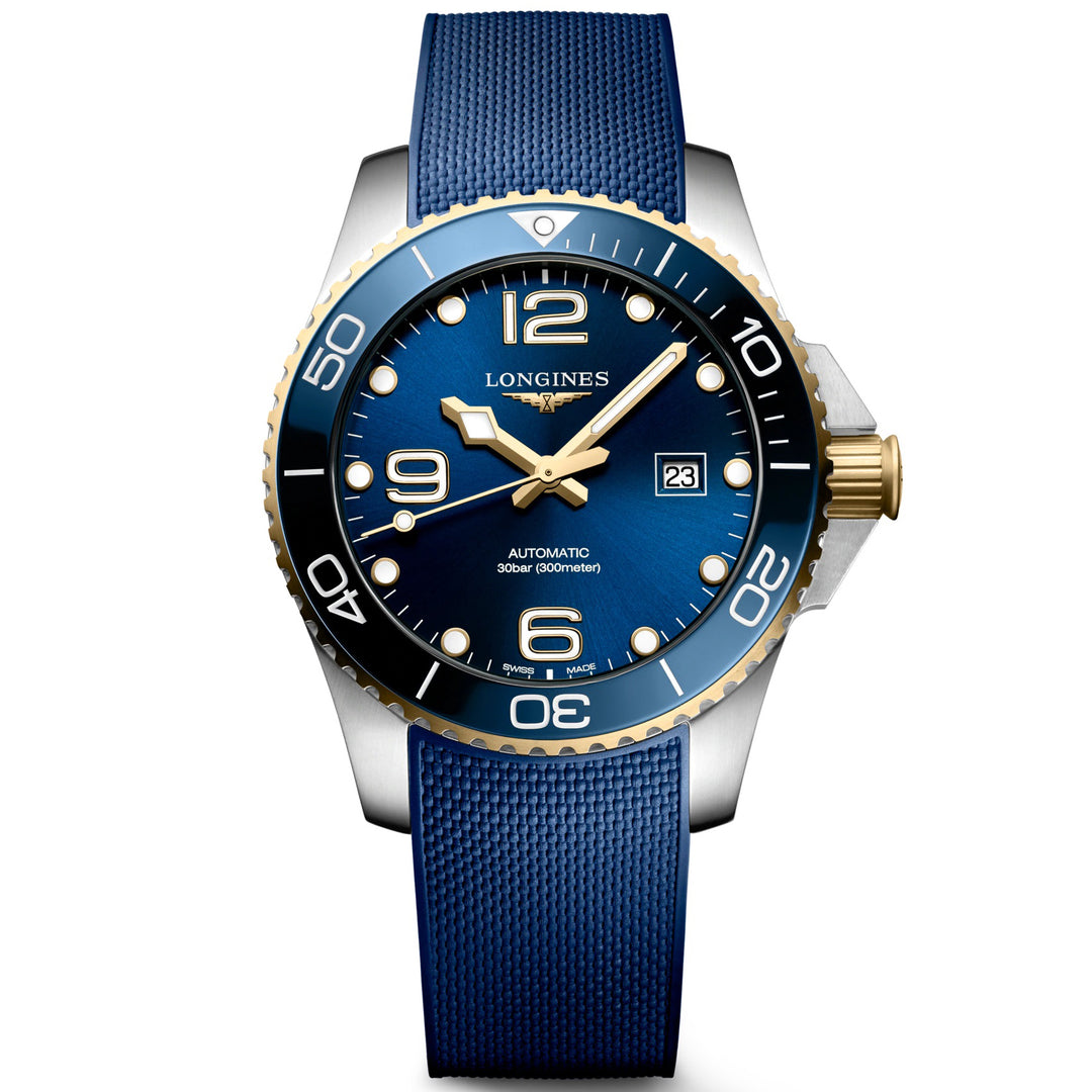 Longines hydroconquest 43mm automatické modré hodinky oceli povrchová úprava PVD l3.782.3.96.9