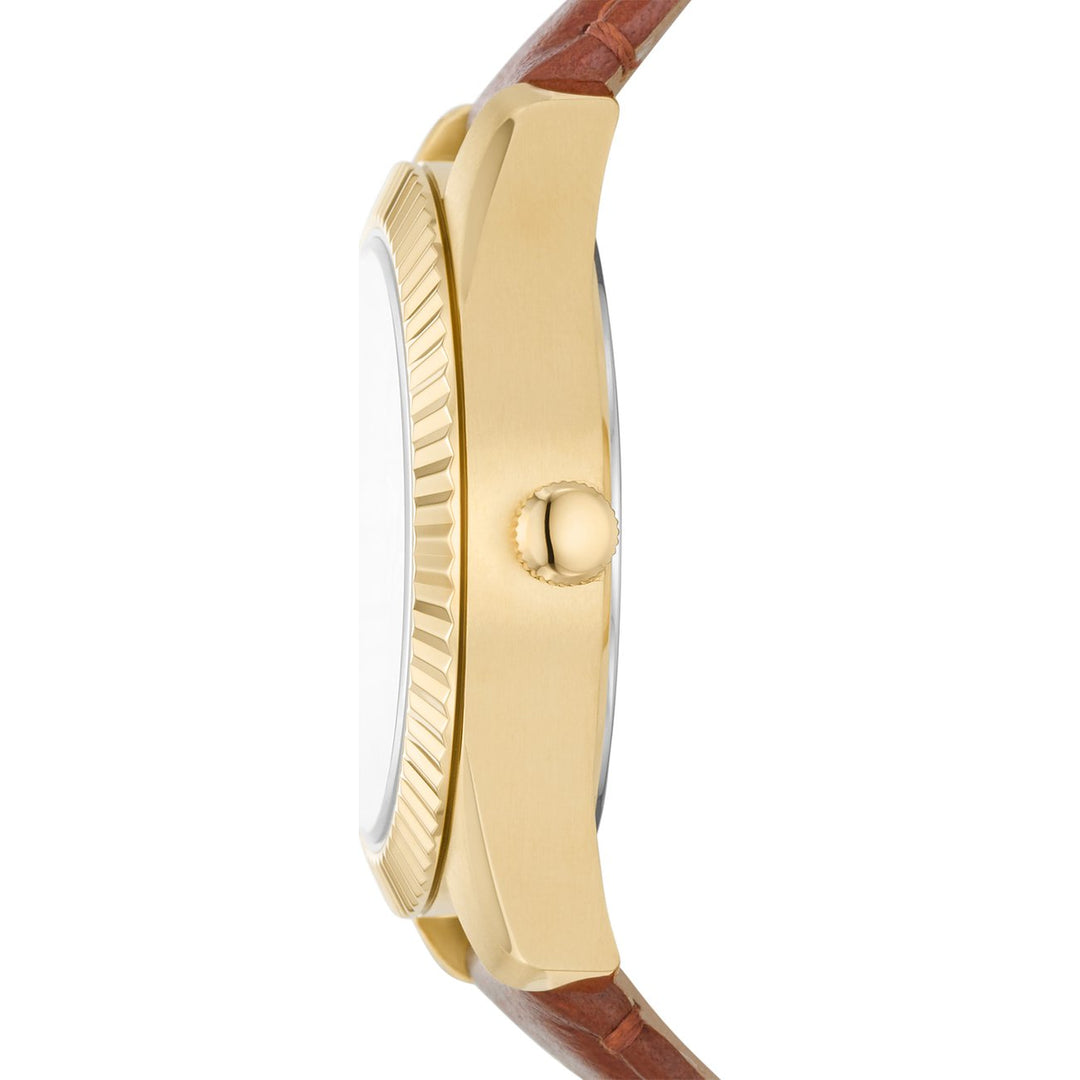 Skamielina Scarlette zegarek 32 mm srebrny kwarc stalowy wykończenie pvd żółte złoto ES5184