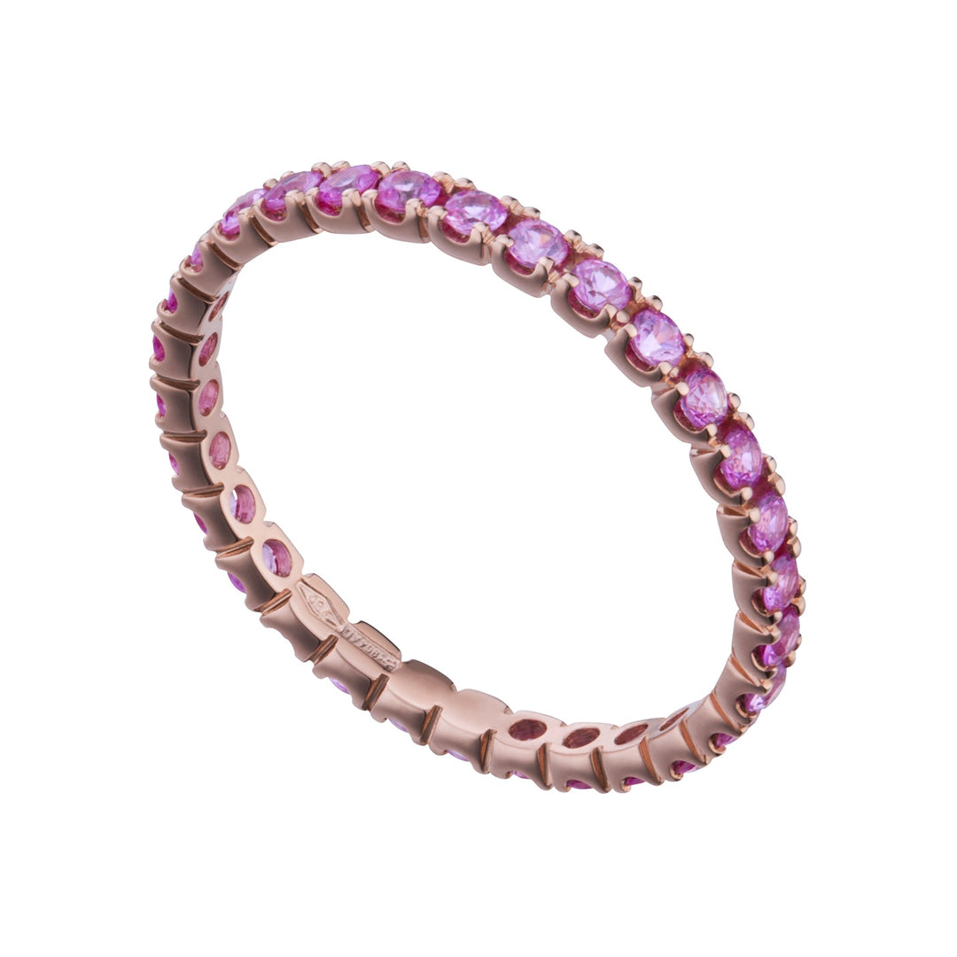 Golay Eternity Ring med diamanter og lyserøde safirer