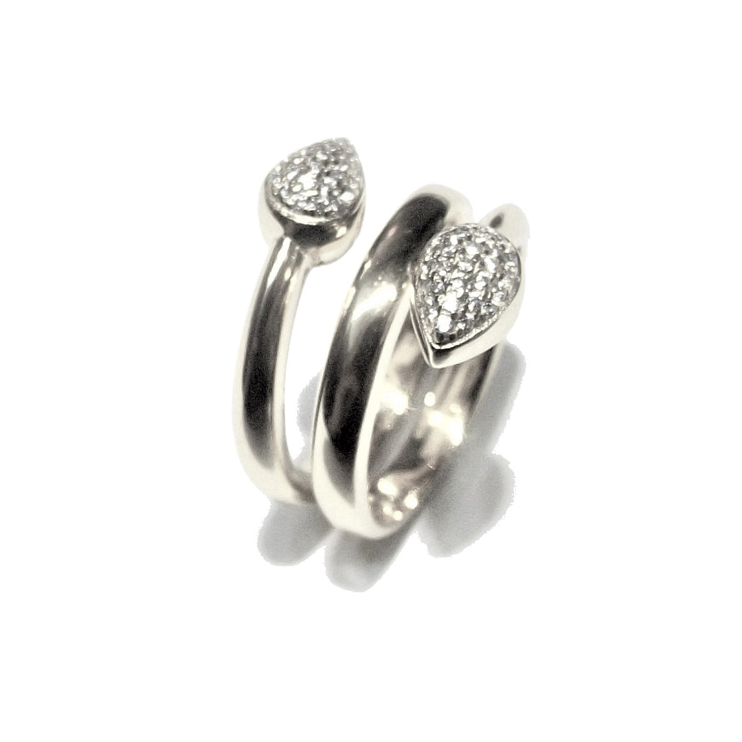 981 Jewels anello Hammer Tip Circle argento 925 cubic zirconia AN1646 B - Capodagli 1937