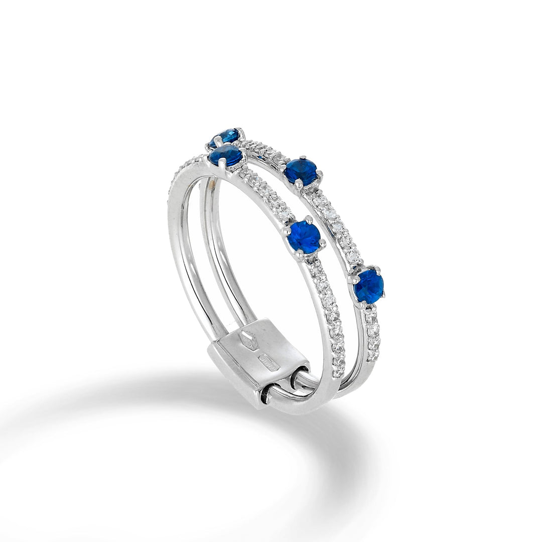 Golay Multifila Ring Tennis 2 Files Diamonds and Sapphires
