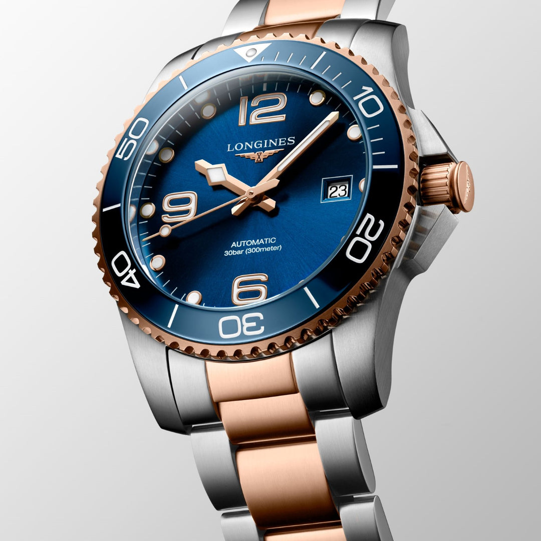 Longines Hydroconquest 41mm Blue Automatic Steel PVD Gold Finance l3.781.3.98.7
