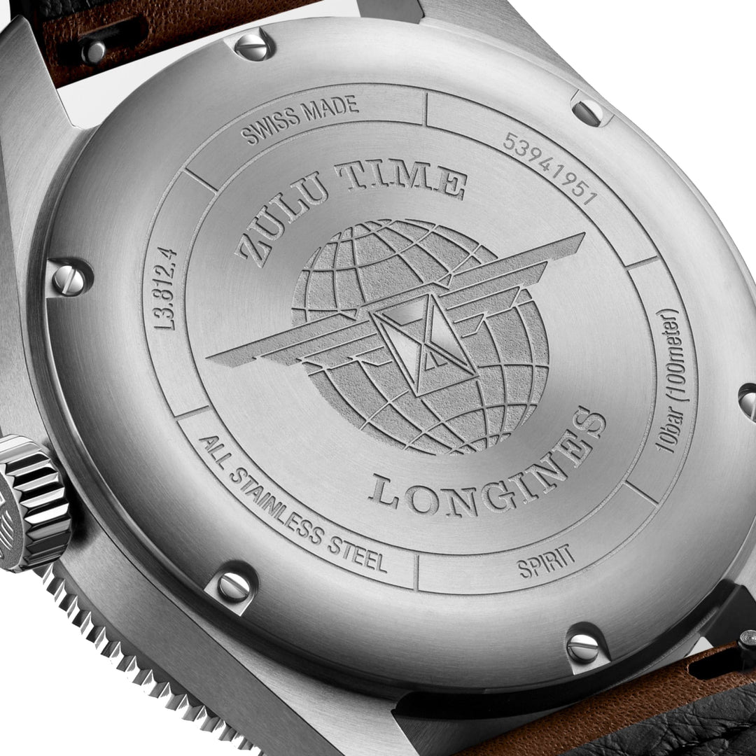 Longines Watch Spirit Zulu Time 42mm zwart automatisch staal L3.812.4.53.2