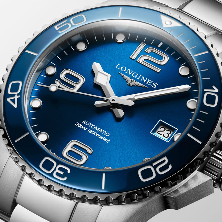 Longines Hydroconquest zegarek 39 mm niebieski automatyczny stal L3.780.4.96.6