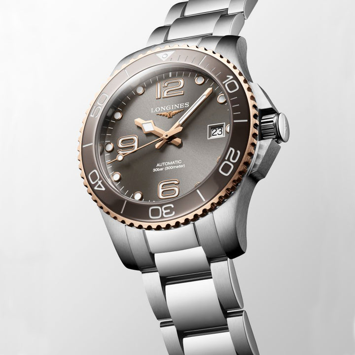 Longines HydroconQuest Watch 39 mm Automatisk grå stål L3.780.3.78.6