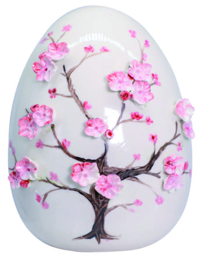 SBORDONE æg blomsterblomster ø18cm h.19cm porcelæn fremstillet i Italien UO84/3