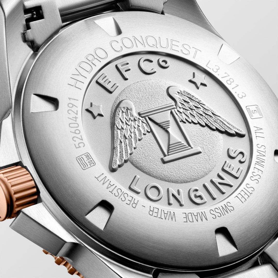 Hydroconquest 41 mm zegar Lonkines Automatyczny szary stalowy PVD kończy Rosa L3.781.3.78.7