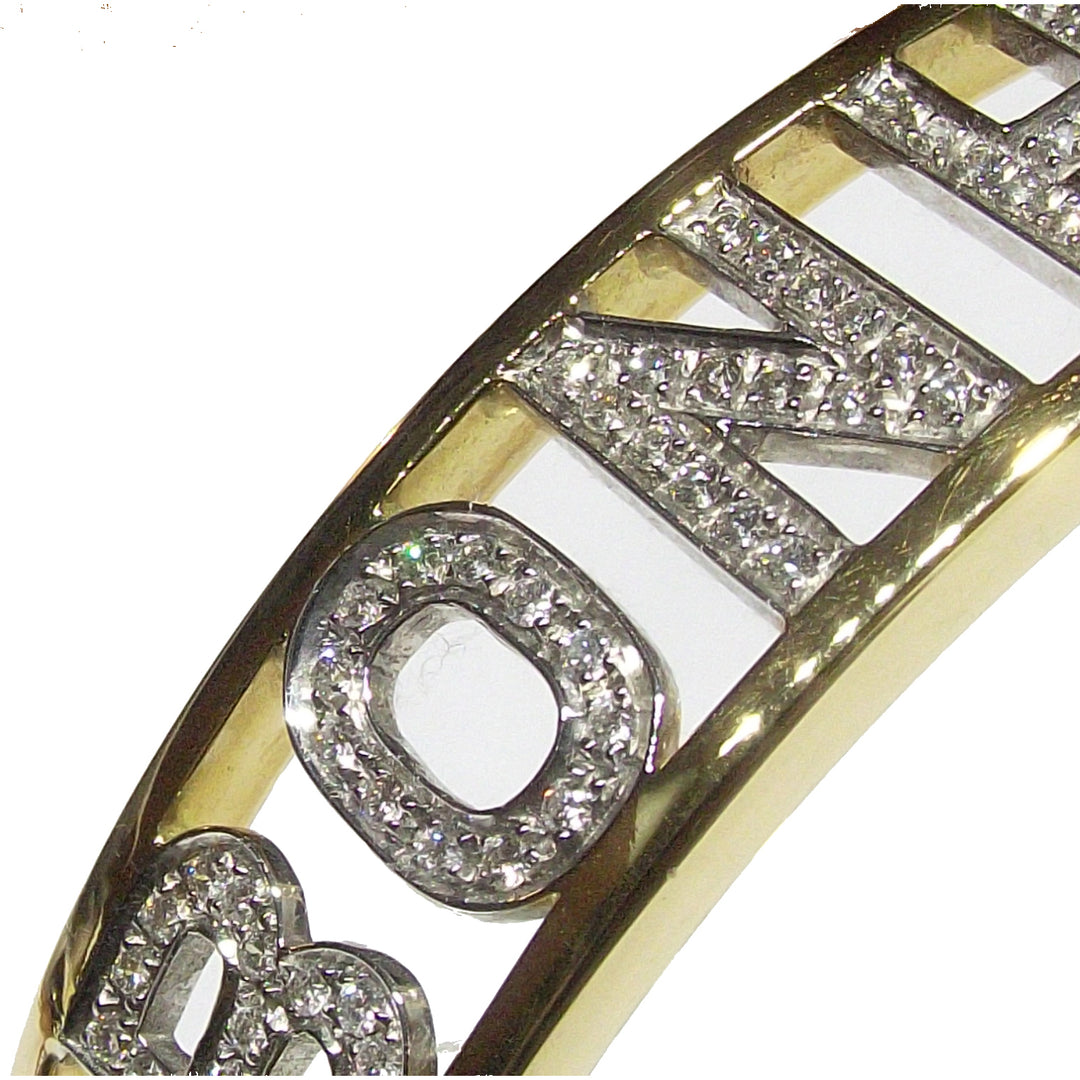 Sidalo stift armbånd bonheur gul guld og hvid 18kt diamant 0065br