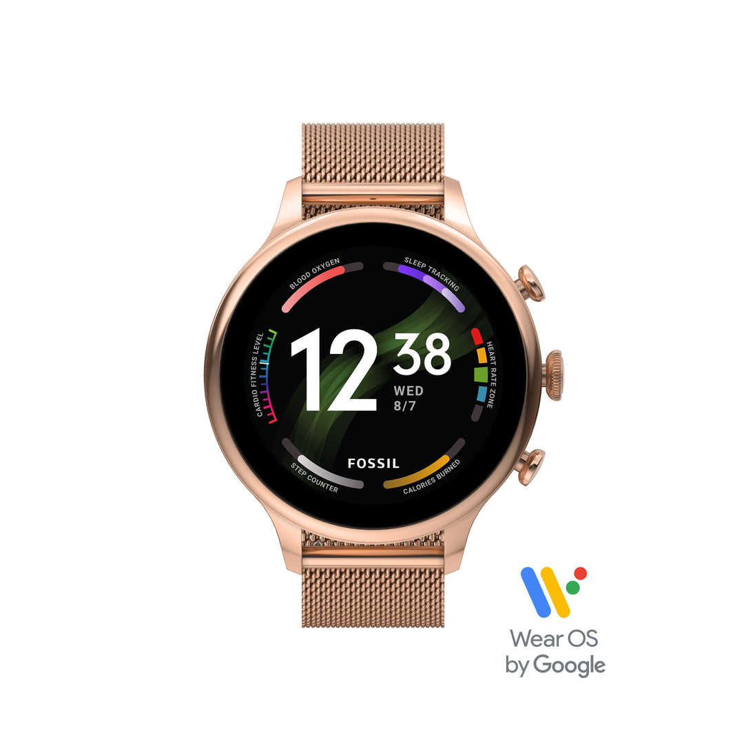 Fossil Smartwatch Gen 6 Watch med armbånd i ståltrøje Pink Gold FTW6082