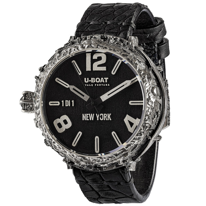 U-Boat New York Clock 925 Diamond 45 mm Automatyczny czarny srebrny 925 Nowy Jork 925