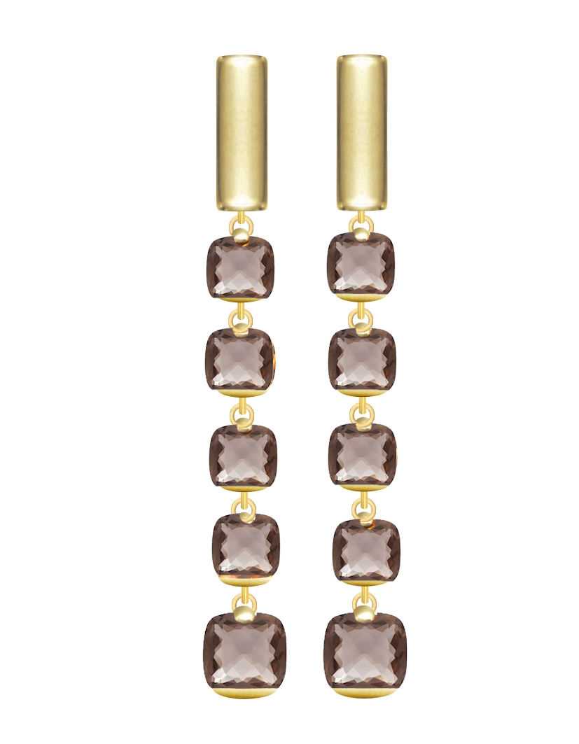 Pitti a Sisi Rainbow Earrings 925 Silver Finish PVD Yellow Gold Quartz Comic nebo 9597G/057