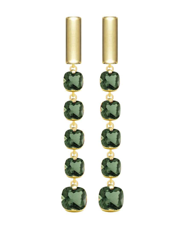 Pitti a Sisi Rainbow Earrings 925 Silver Finning PVD Yellow Green Quartz nebo 9597G/069