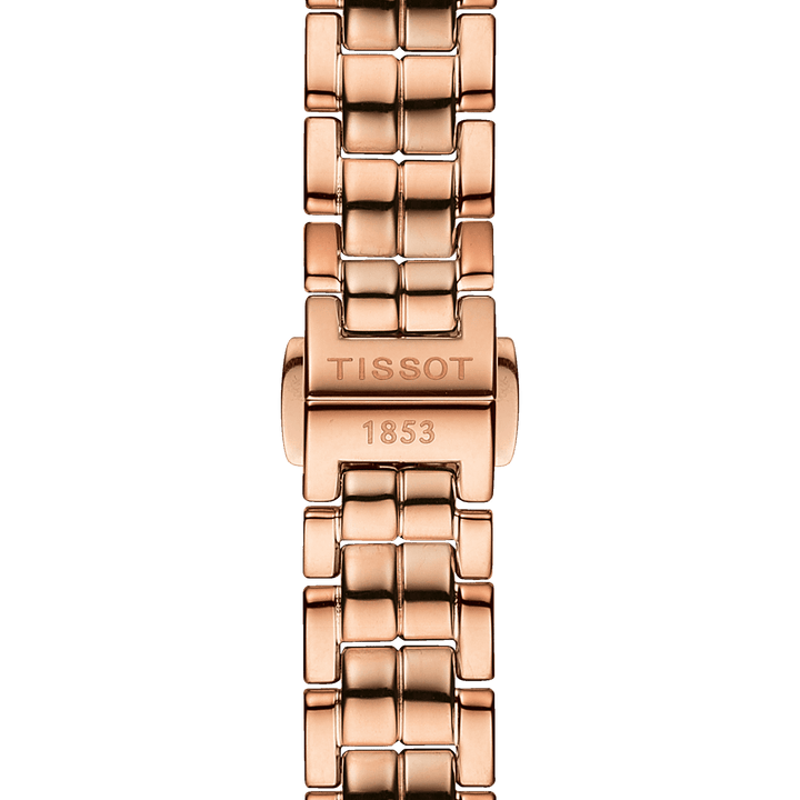 Tissot Flamingo Watch 30mm Madreperper Quarz Stahl Finish PVD Gold Pink T094.210.33.116.02