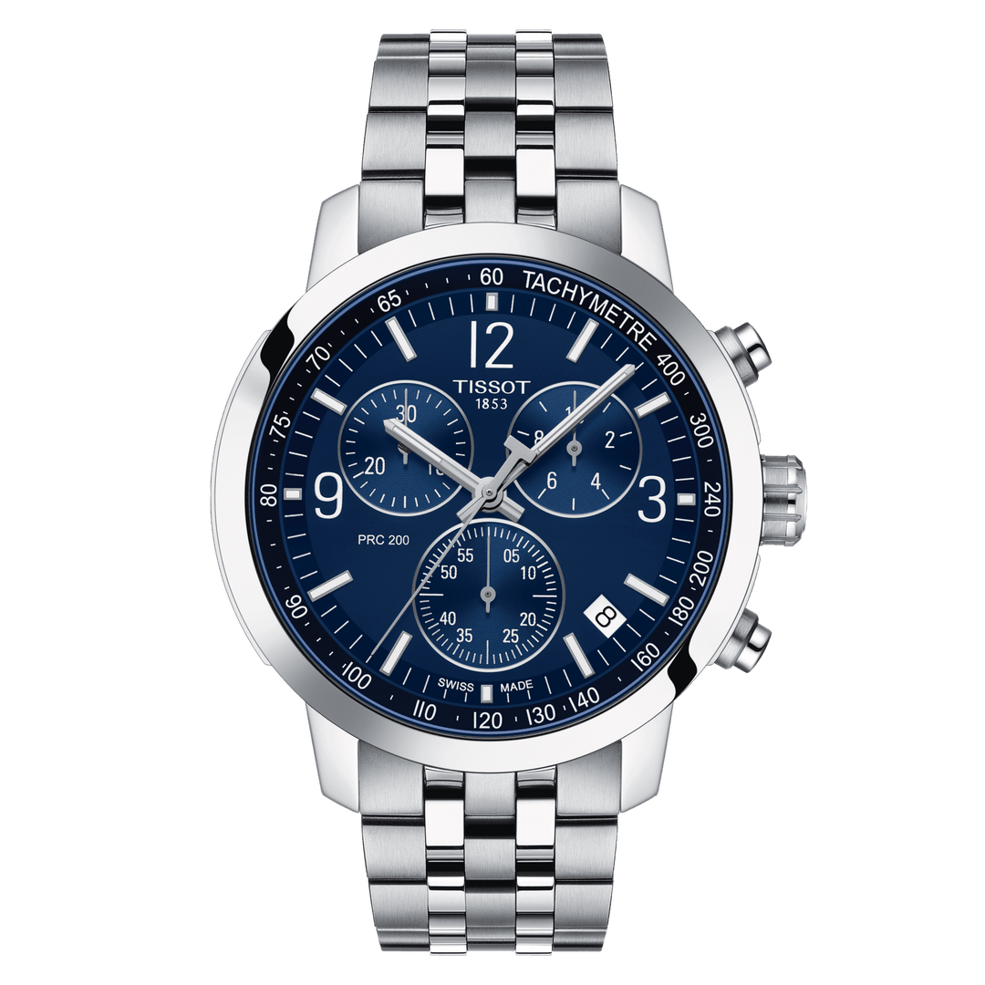 Tissot Clock PRC 200 Chronograph 42mm Blue Quartz Steel T114.417.11.047.00 uur