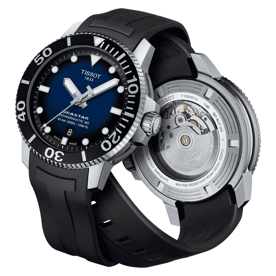Tissot Watch Seastar 1000 Powermitic 80 43 mm Niebieski automatyczny stal T120.407.17.041.00
