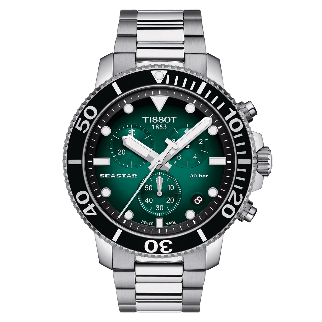 Tissot Watch Seastar 1000 Chronograph 45,5 mm zielony kwarc stal T120.417.11.091.01