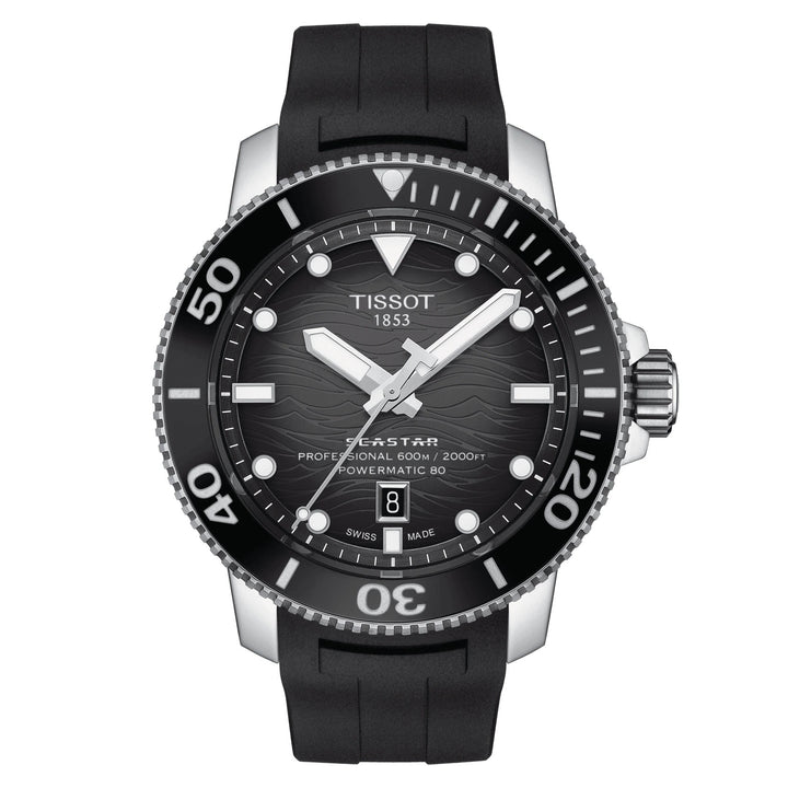 Tissot Watch Seastar 2000 Professional Powermitic 80 46 mm czarna automatyczna stalowa stal T120.607.17.441.00