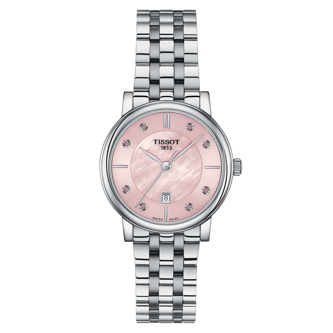 Tissot montre Carson Premium Lady 30 mm nacre rose quartz acier T122.210.11.159.00