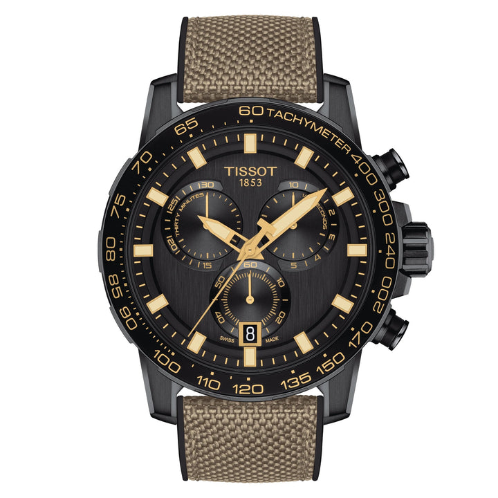Tissot SuperSport Chrono 45mm Watch Black Quartz Steel Finish PVD Black T125.617.37.051.01