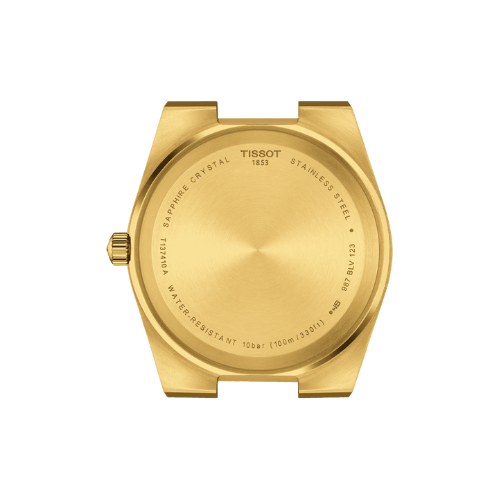 Tissot Clock PRX 39.5mm Champagne Quartz Steel Finish PVD Gold Gold T137.410.33.021.00