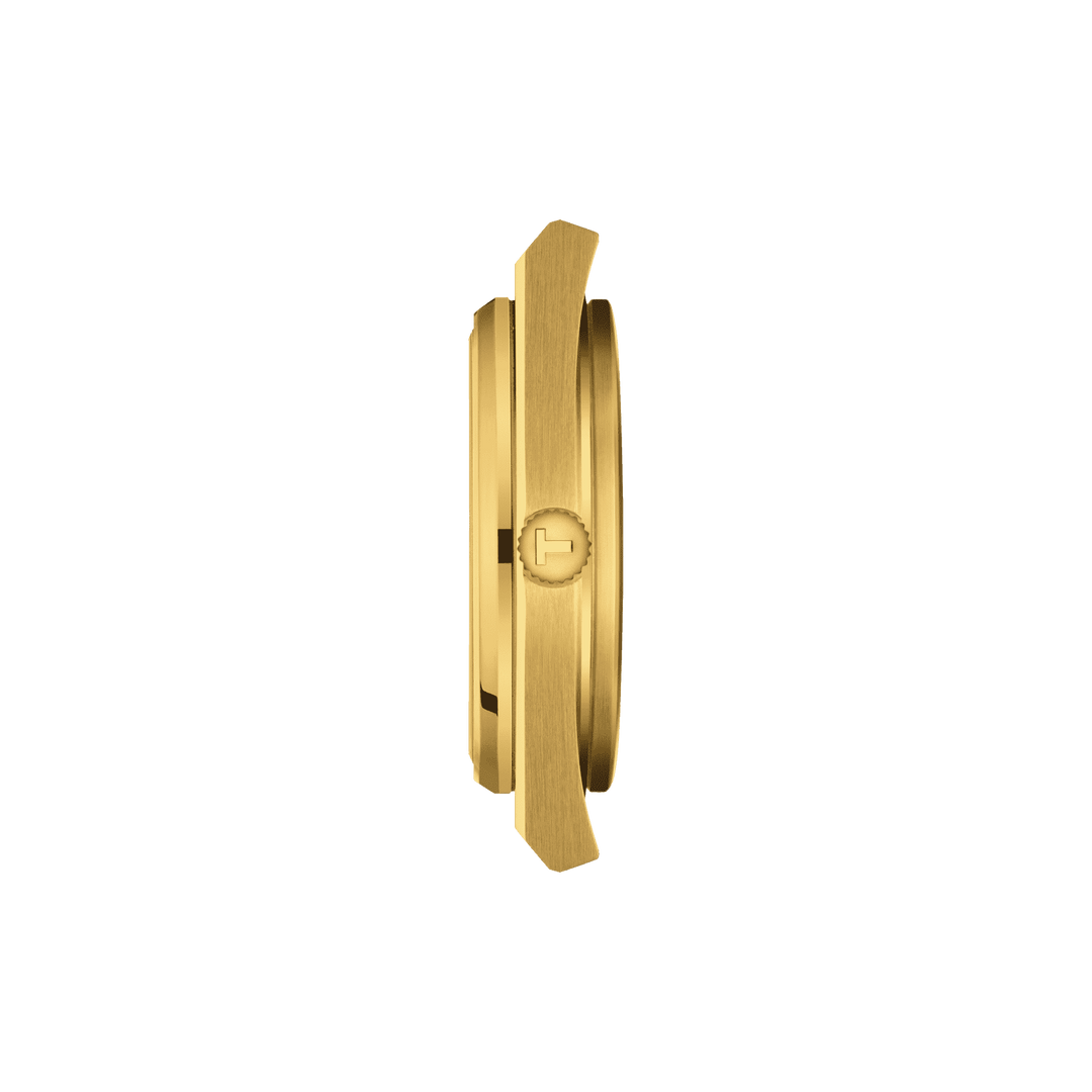 Tissot Clock PRX 39.5mm Champagne Quartz Steel Finish PVD Gold Gold T137.410.33.021.00